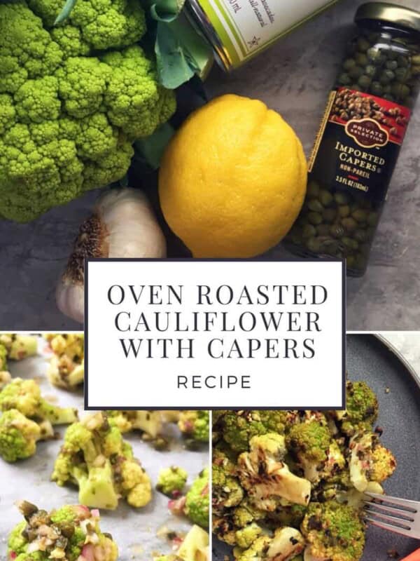 Oven roasted green cauliflower with capers recipe