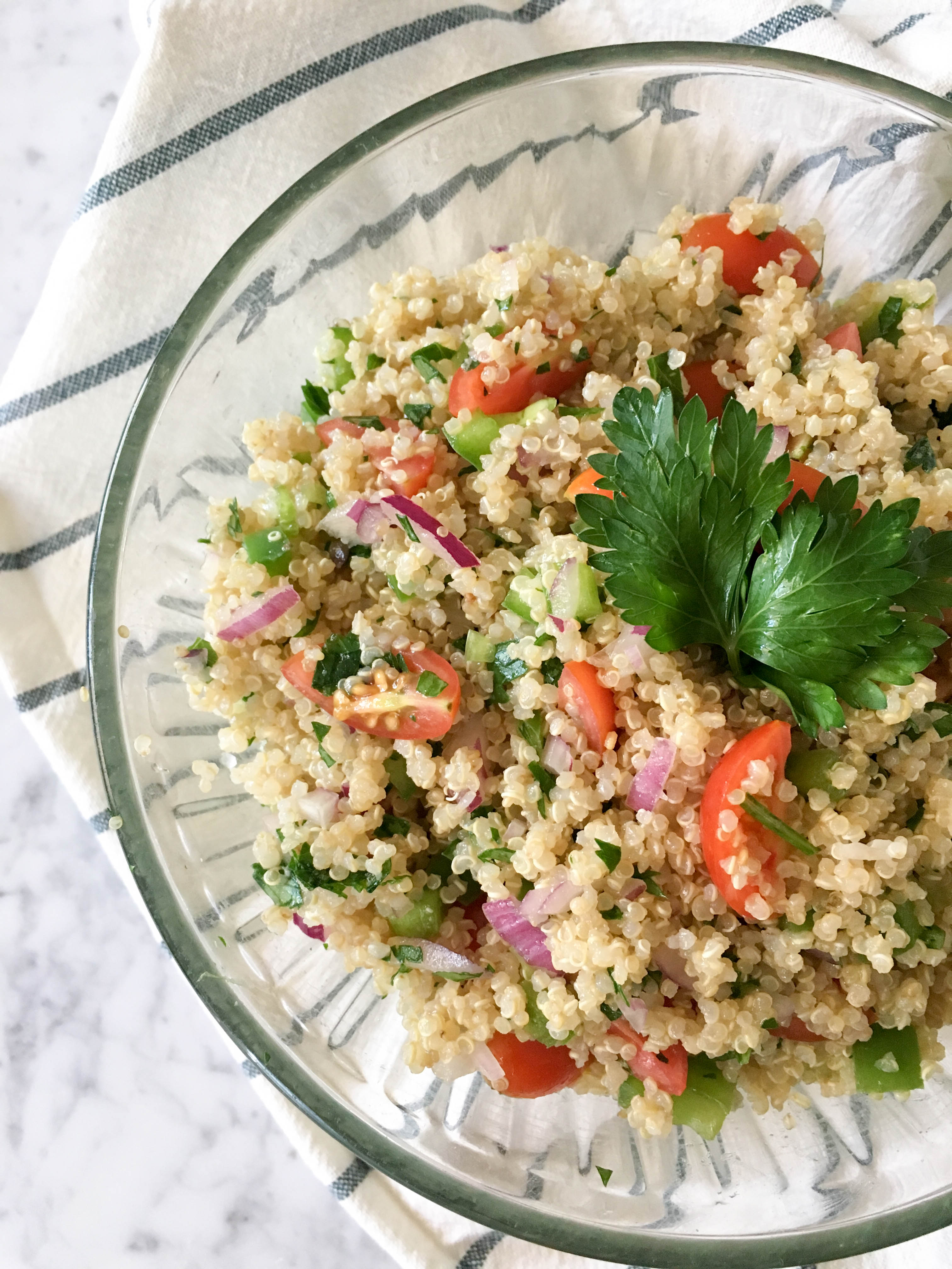 summer mediterranean quinoa salad