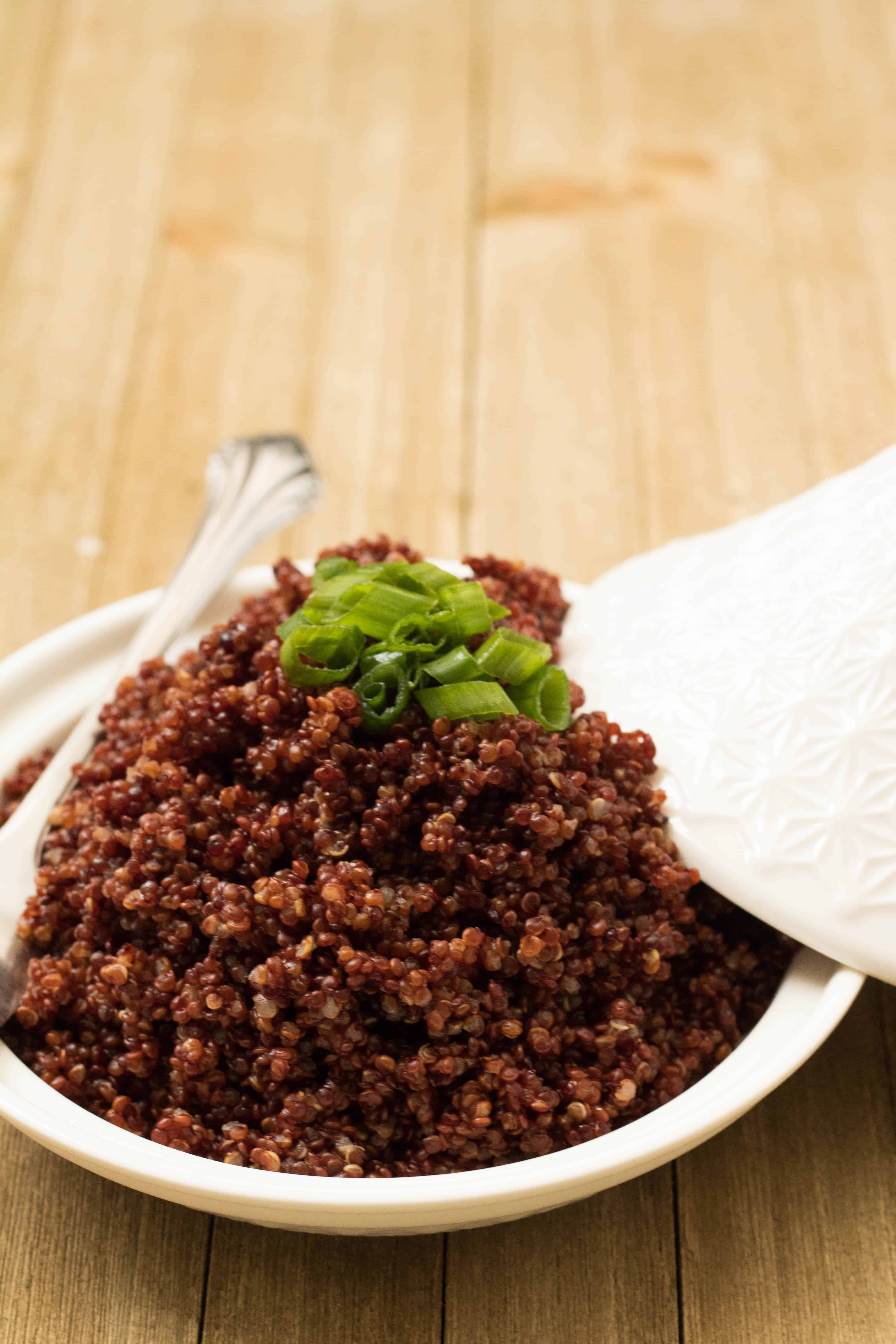 Cooked red quinoa