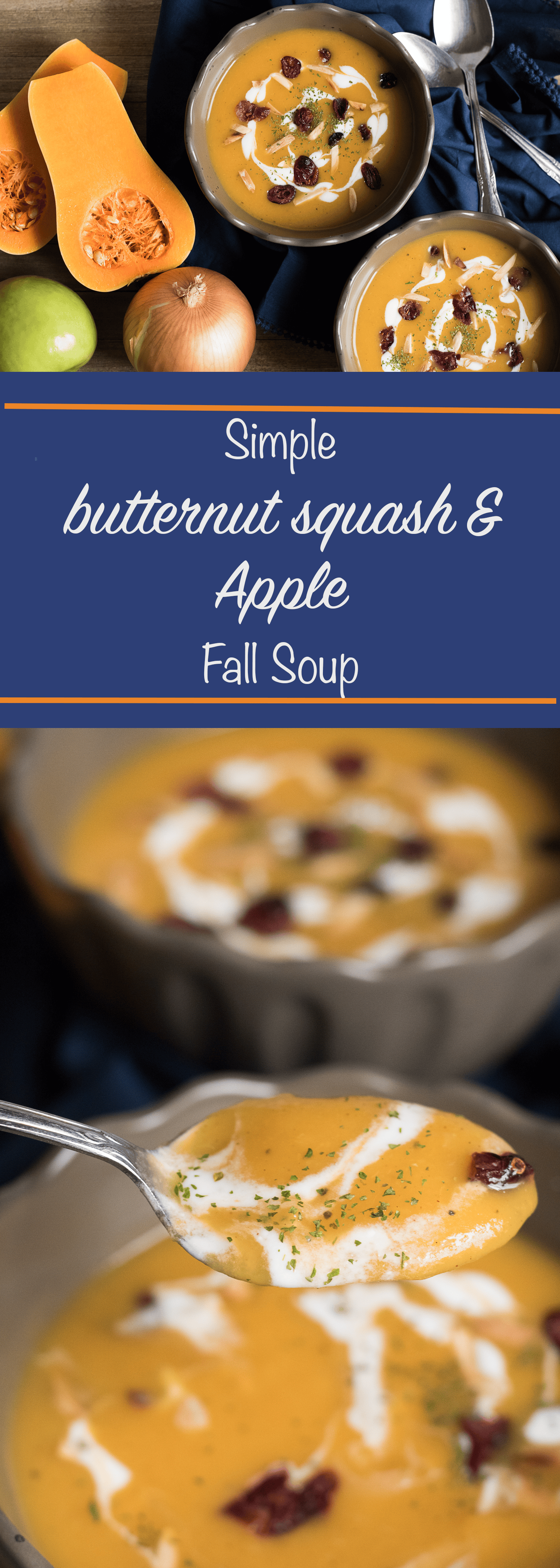 Simple butternut squash and apple fall soup