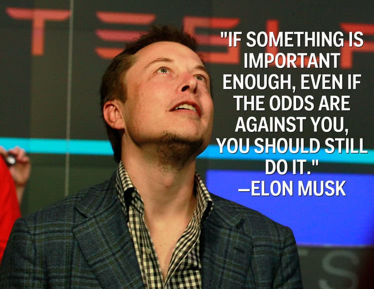 If something is important enough, even if the affd are against you, you should stil do it -Elon Musk