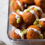Delicious chicken buffalo meatballs. Healthy and good for you