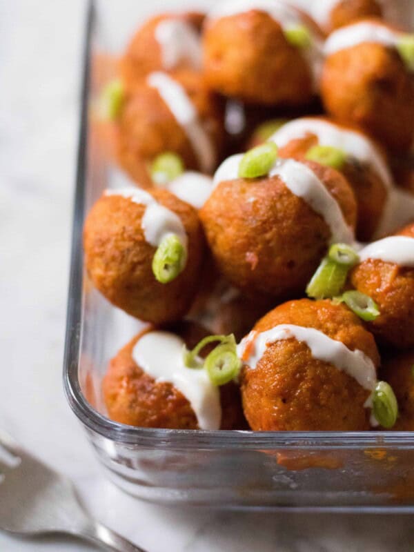Delicious chicken buffalo meatballs. Healthy and good for you