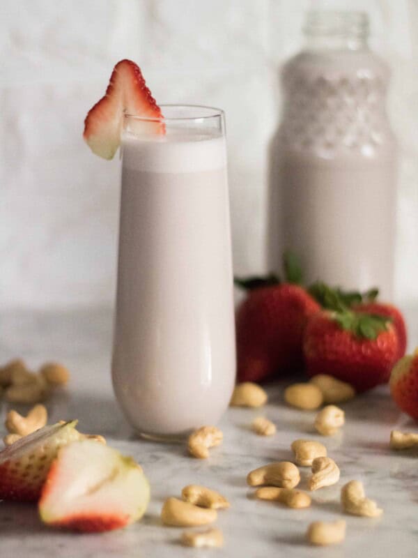 Kid friendly strawberry nut milk