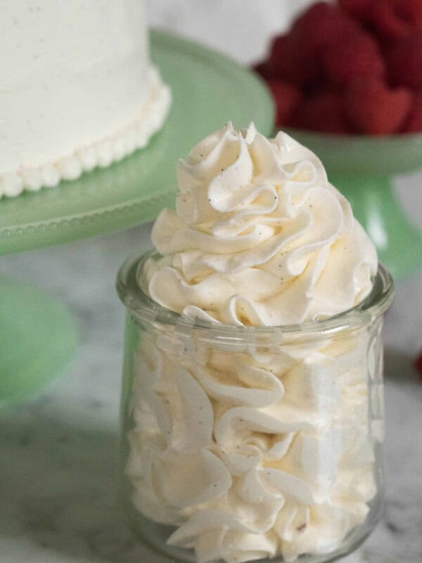 Italian buttercream with vanilla bean specks