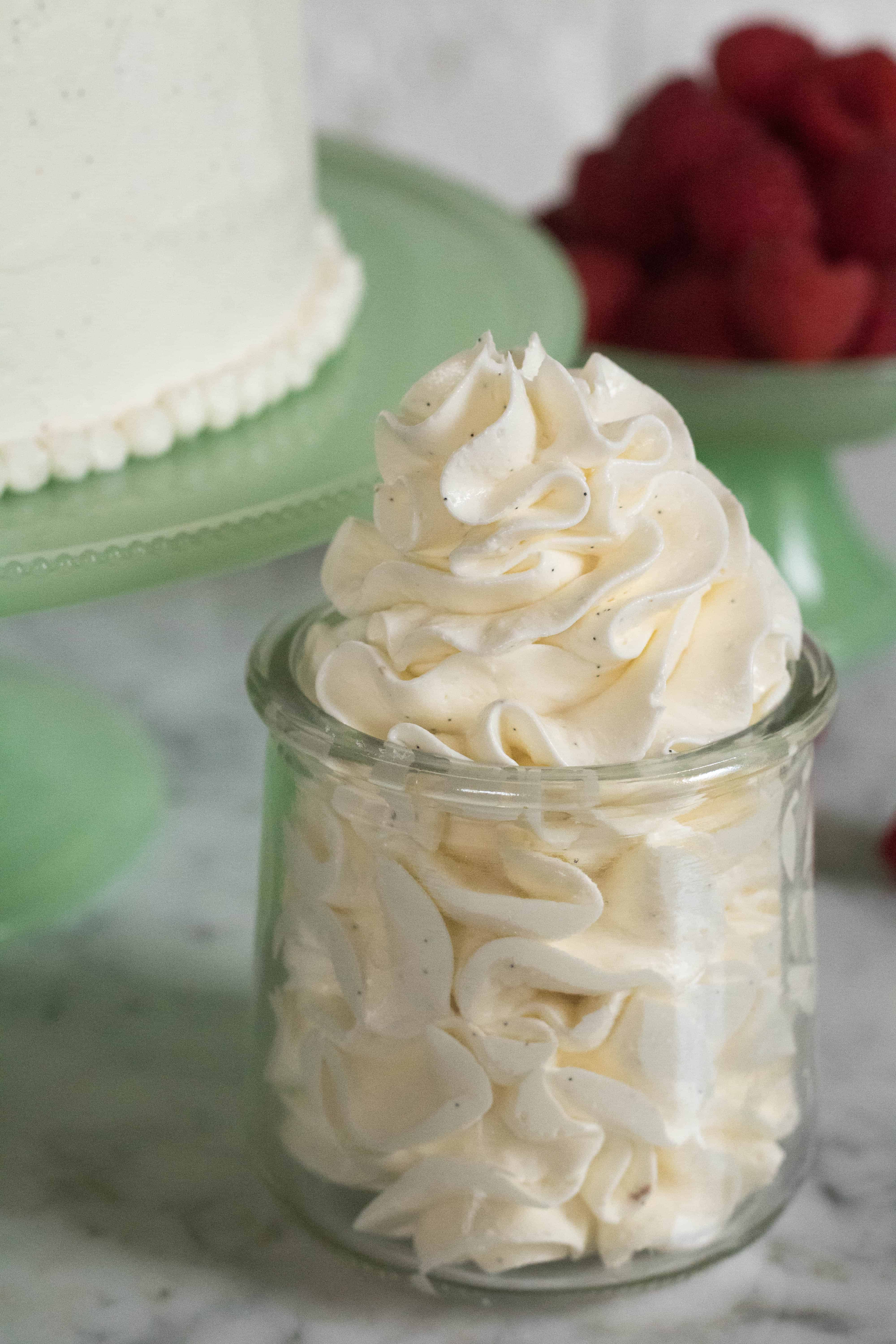 Italian buttercream with vanilla bean specks