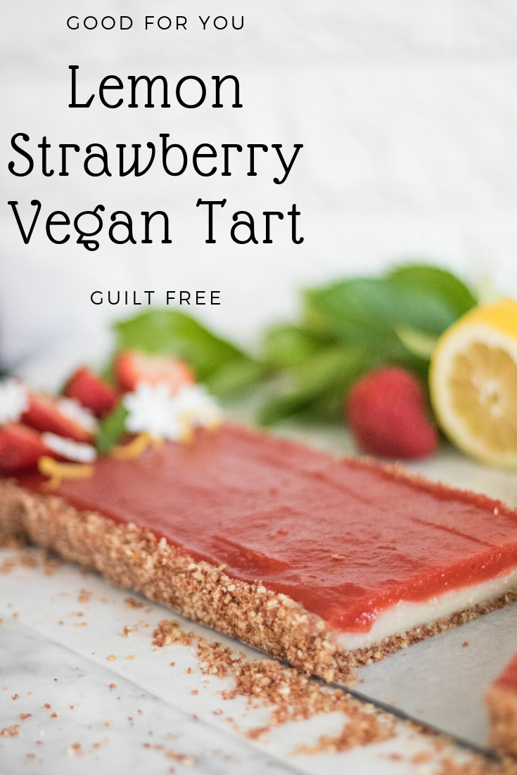 Lemon strawberry vegan tart for pinterest
