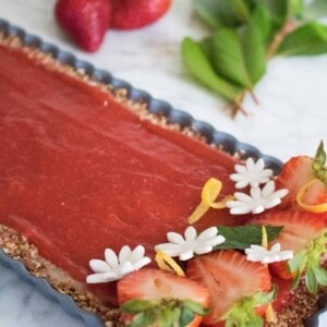 Strawberry lemon vegan tart