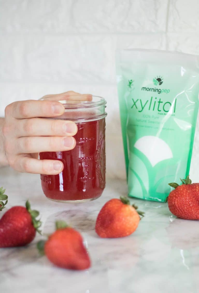 3Ingredient Low Carb Strawberry Xylitol Simple Syrup Lifestyle of a