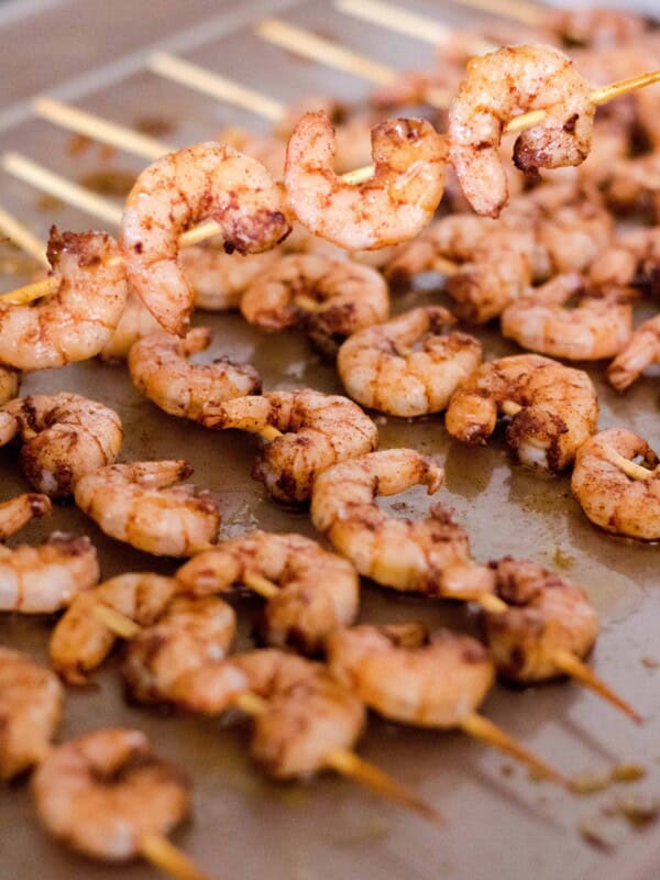 Healthy Baked Cinnamon Shrimp Skewers