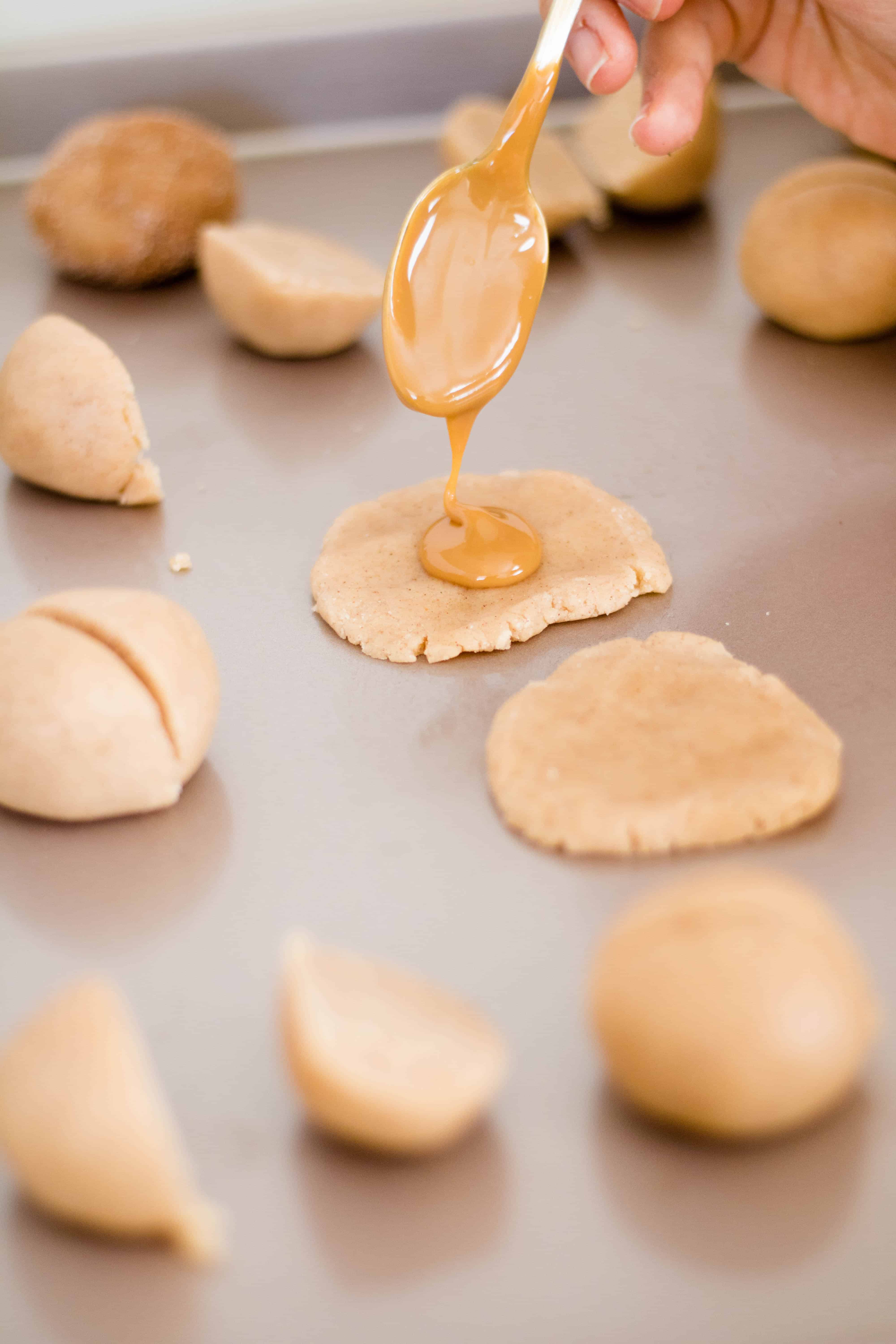 Dulce de Leche stuffed Snickerdoodle Cookie