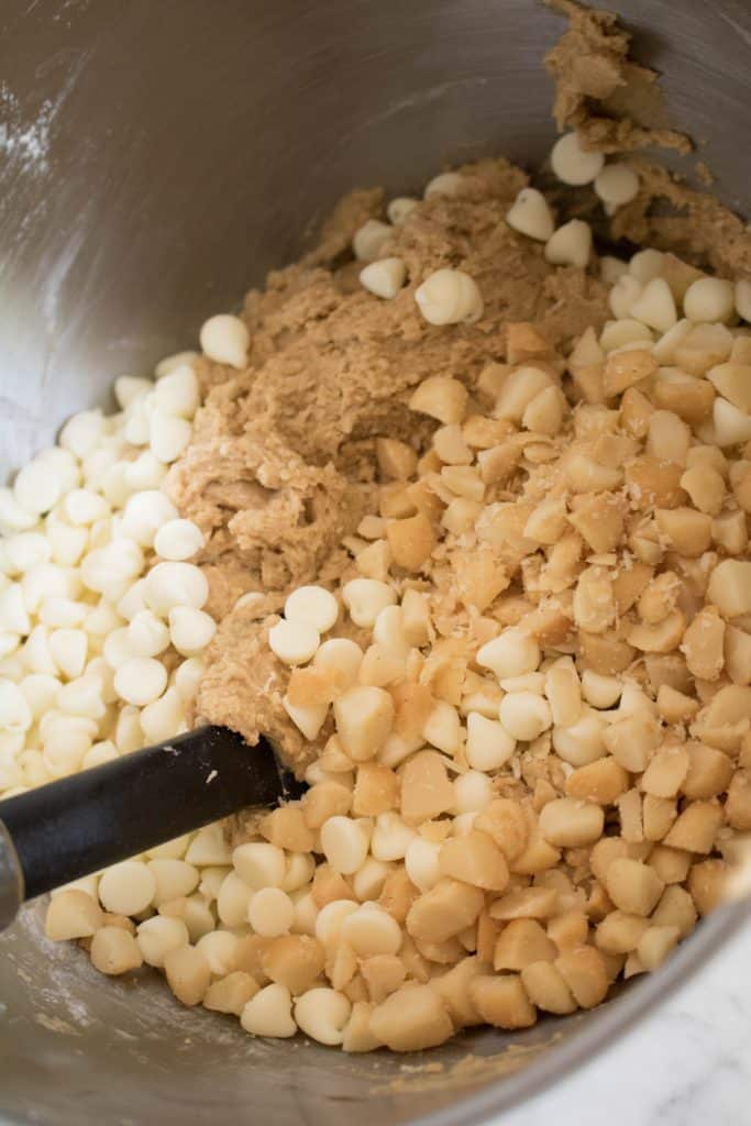No chill brown butter white chocolate macadamia nut cookies
