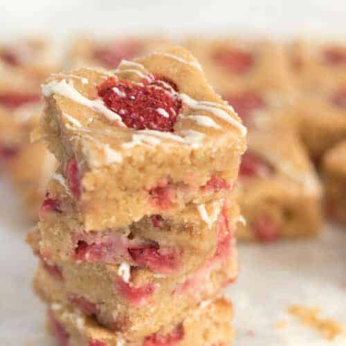 Brown butter strawberry blondies