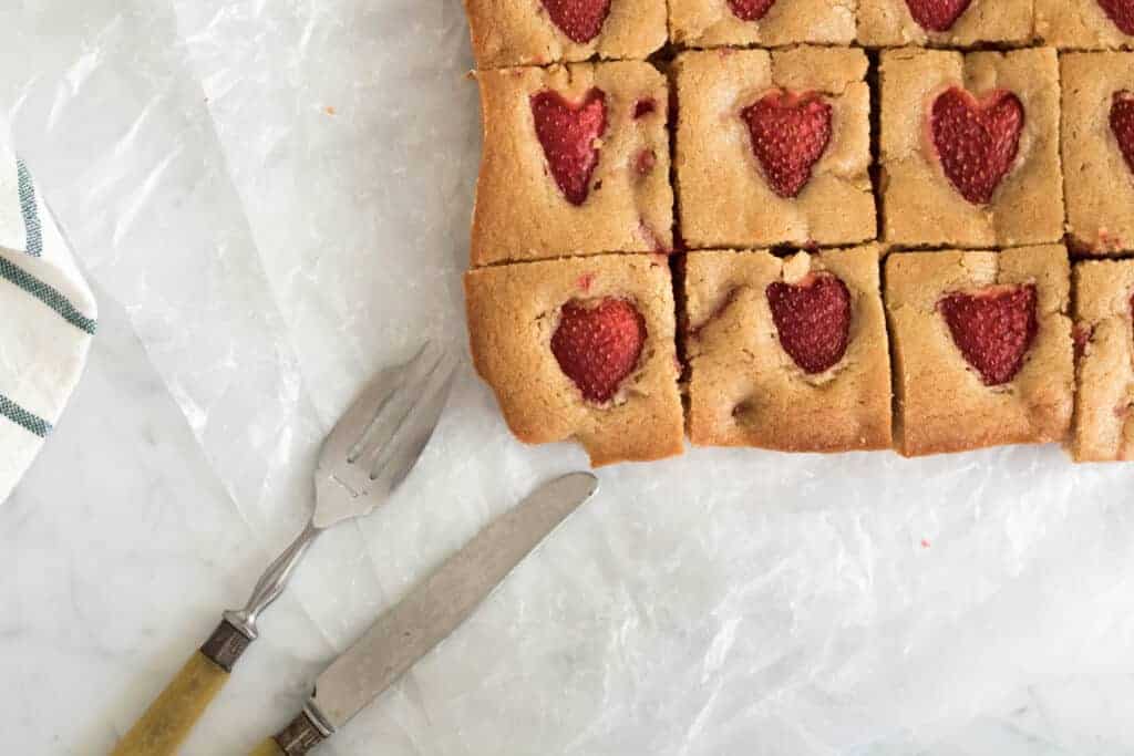 overhead shot of brown butter blondies