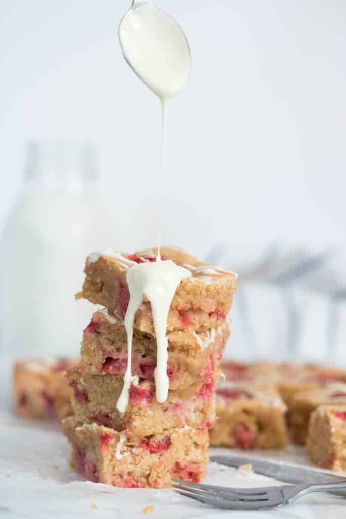 Brown Butter Strawberry Blondies