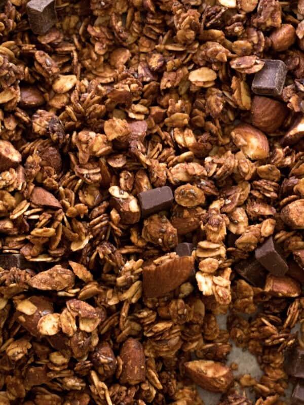 healthy double chocolate granola