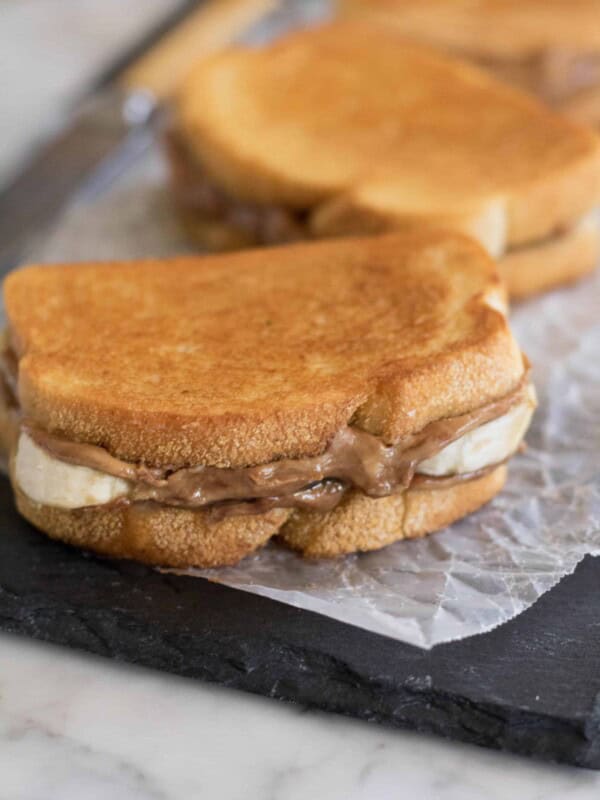 Grilled peanut butter banana sandwich