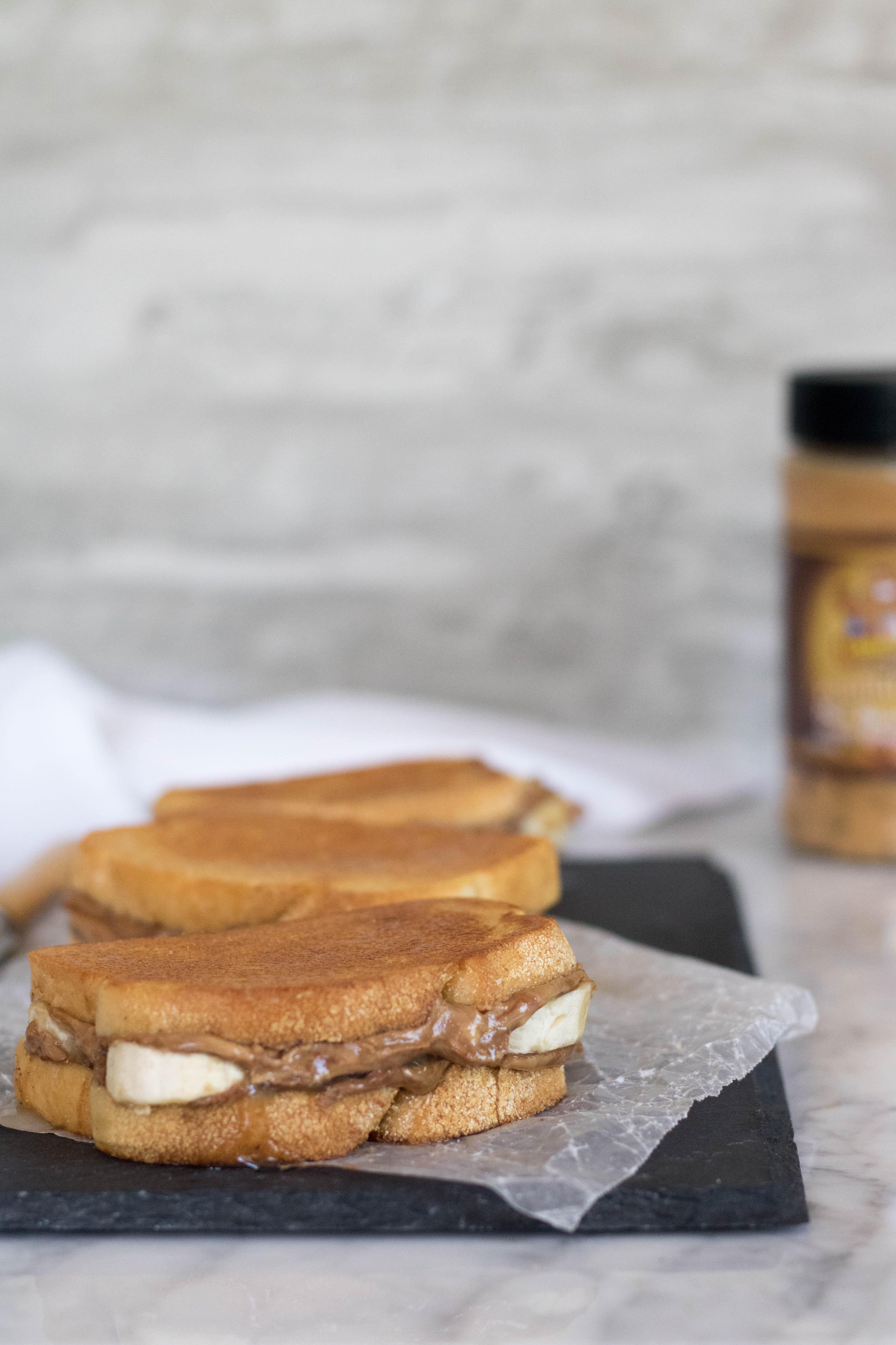 perfect trio of grilled banana sandwiches