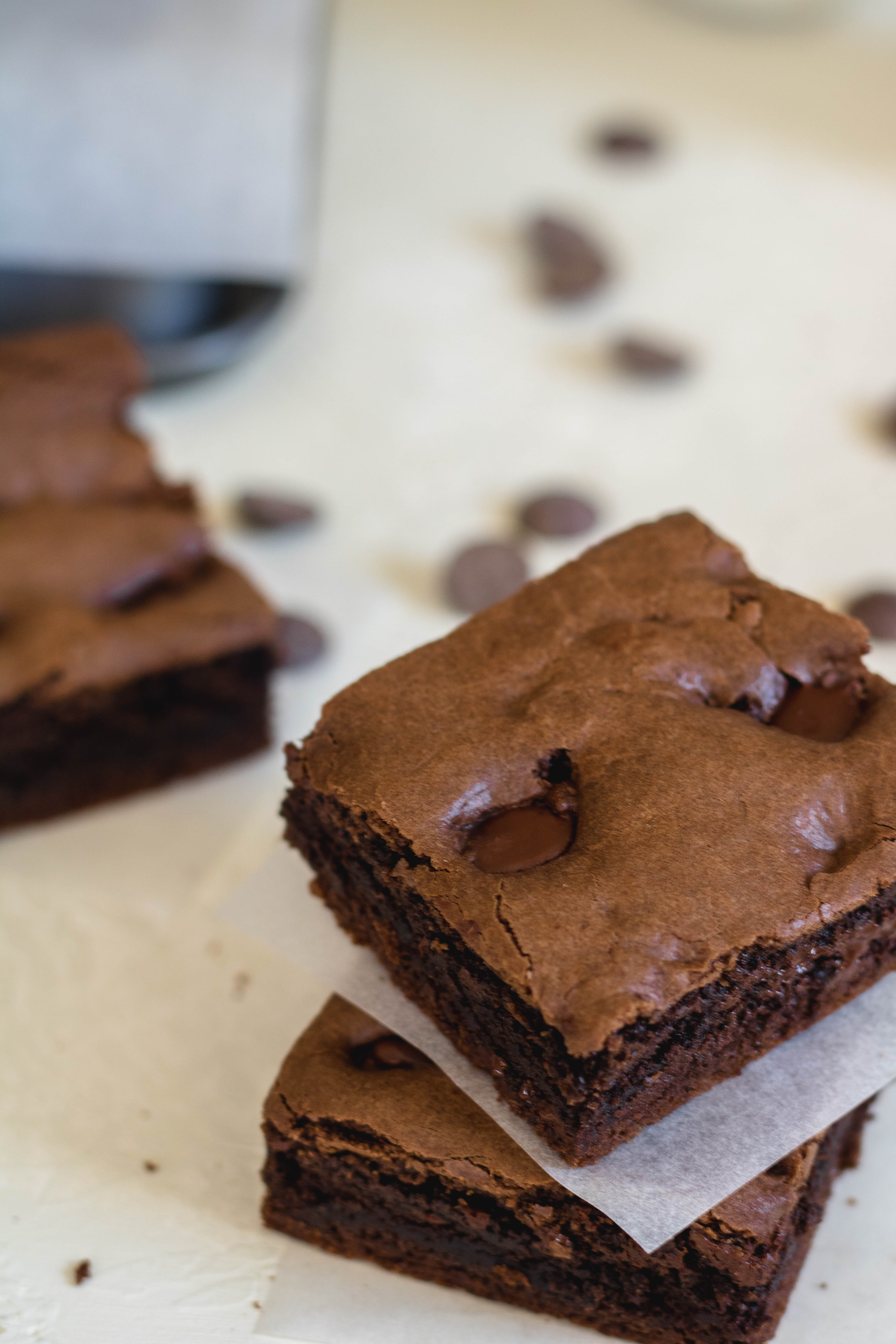 a stack of the best cake mix brownies