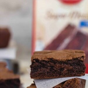 These brownies are made with cake mix and are here to stay!