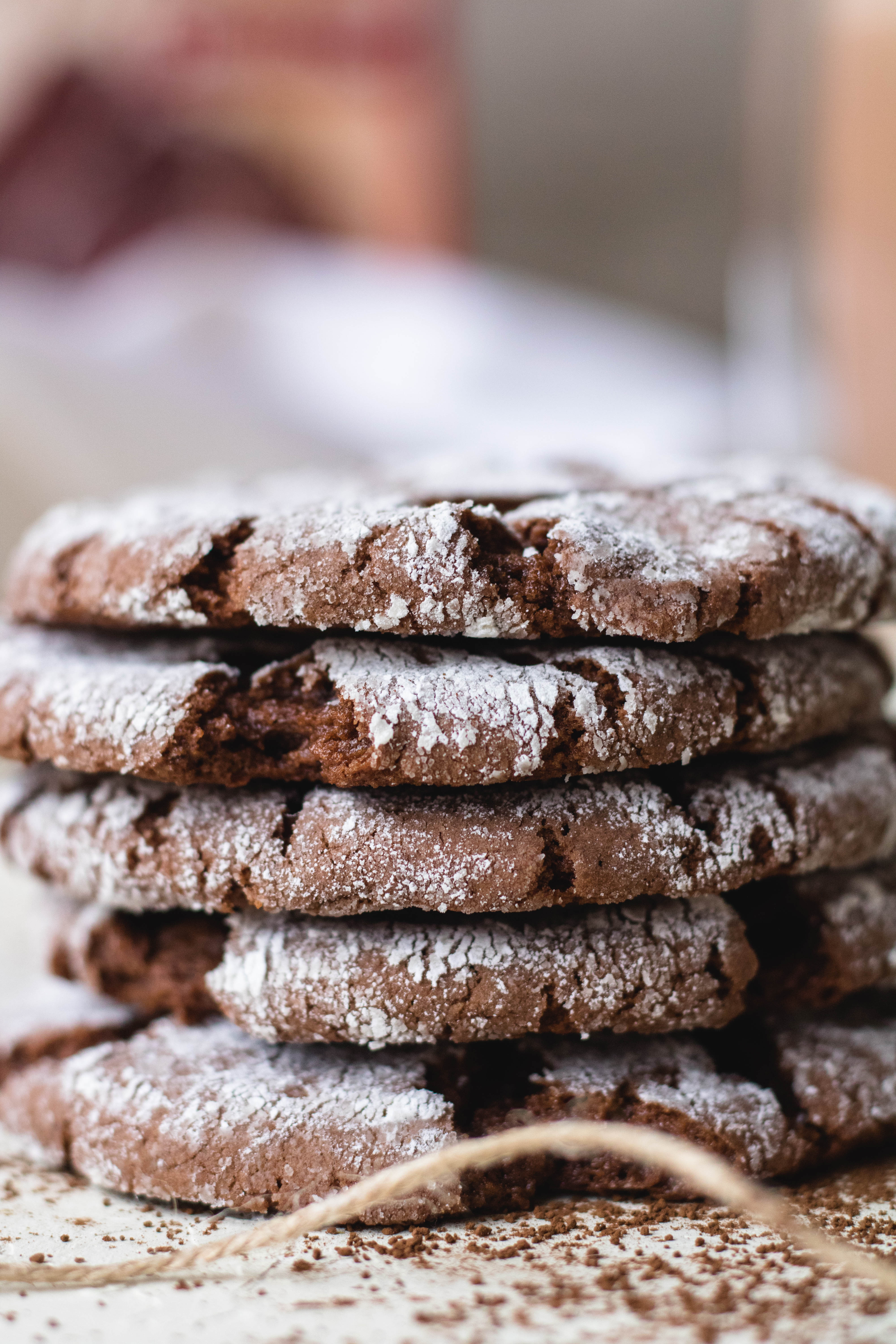 Chocolate cake mix crinkle cookies to deal with stress