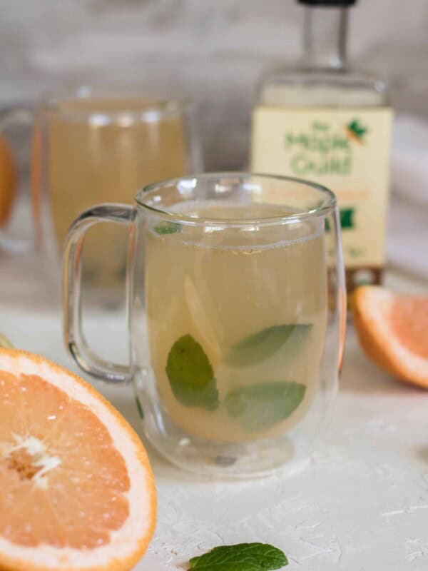 Enjoy detox mint grapefruit tea