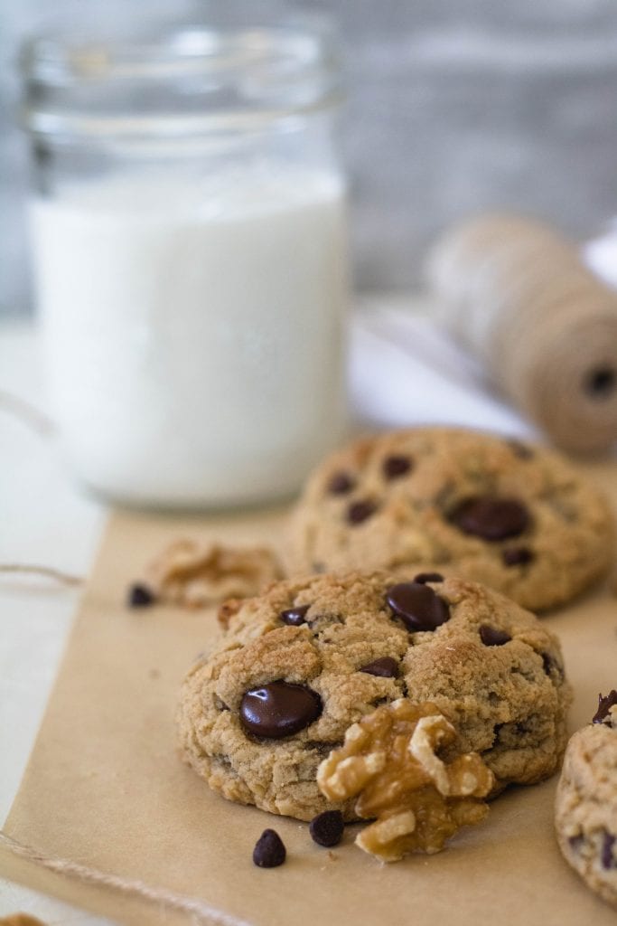Giant walnut chocolate chip cookies