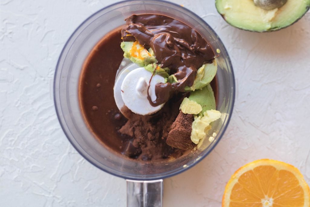 ingredients for avocado chocolate mousse