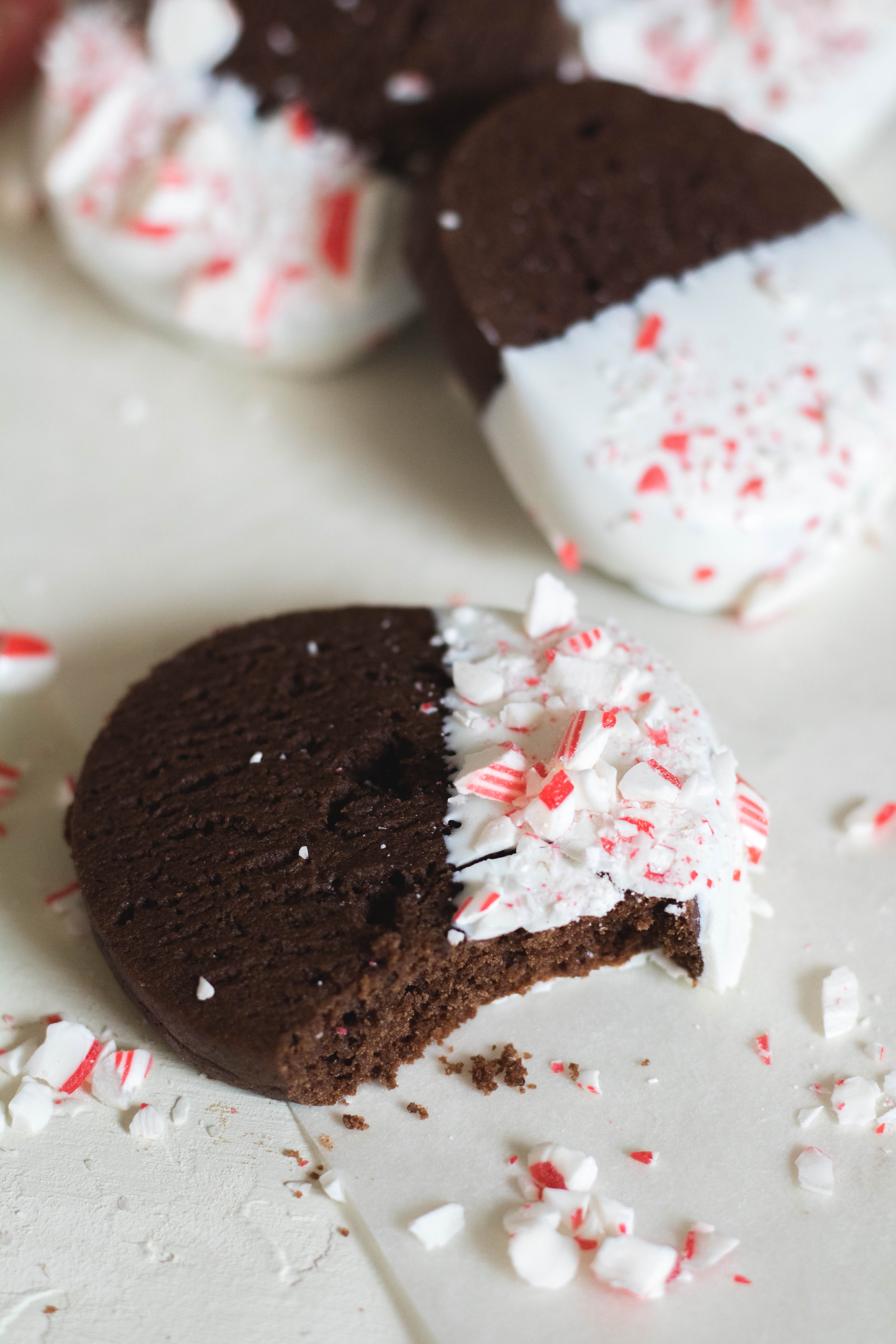Candy cane crunch slice and bake chocolate cookies