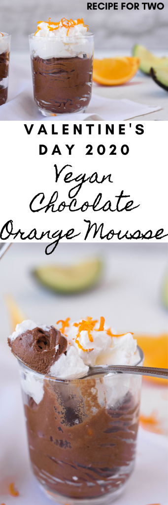 Healthy vegan chocolate mousse for valentine's day