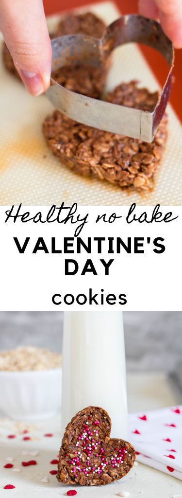 collage of the healthy no bake oatmeal peanut butter cookies