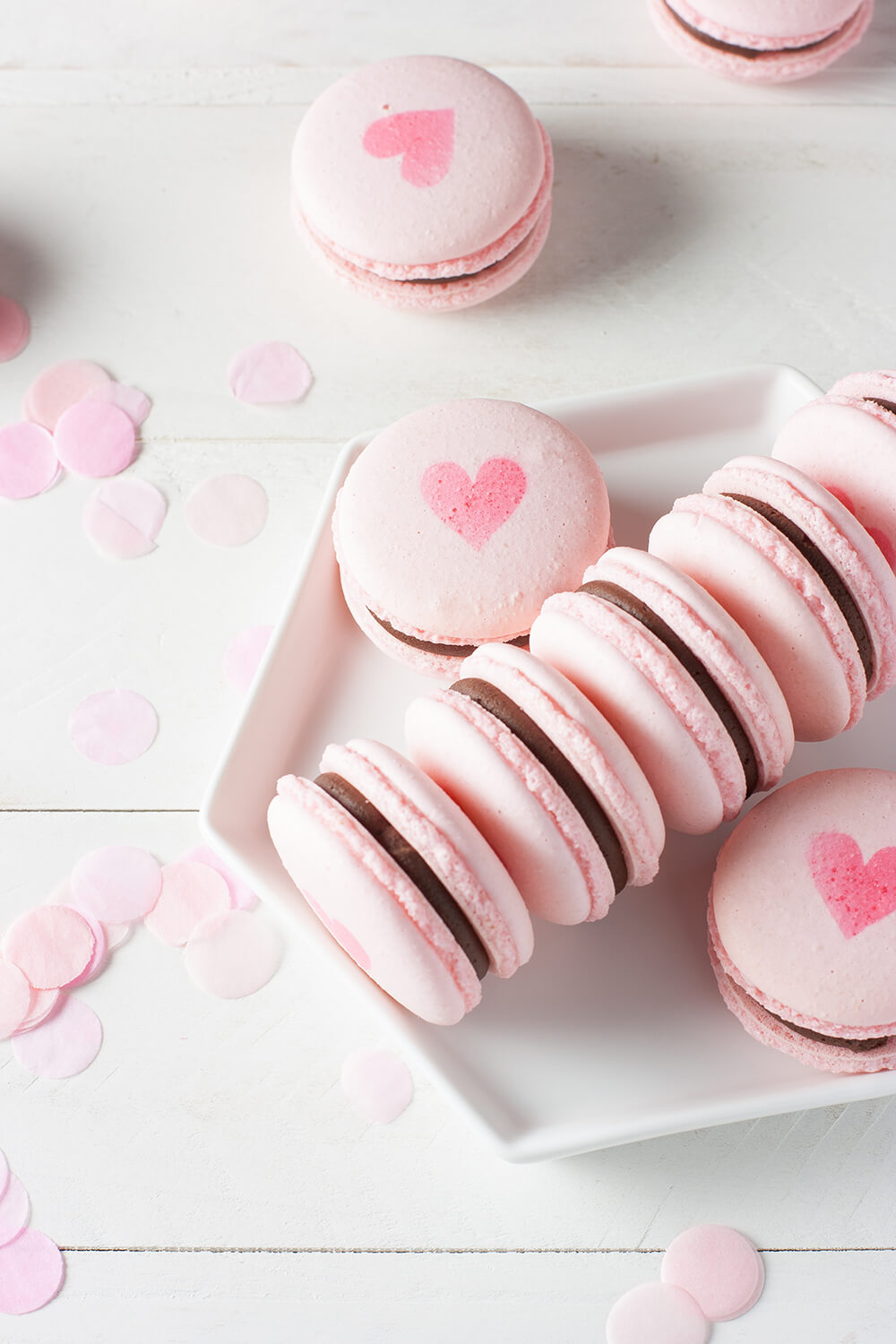 Pink valentine's day macarons