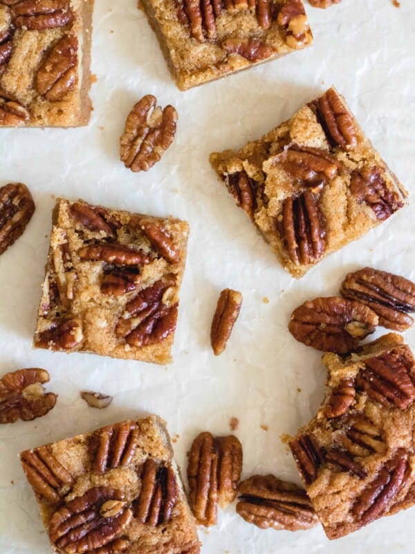 Brown butter pecan blondies recipe for stress baking