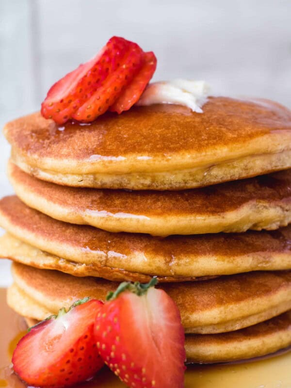 The best almond flour pancakes ever with strawberries