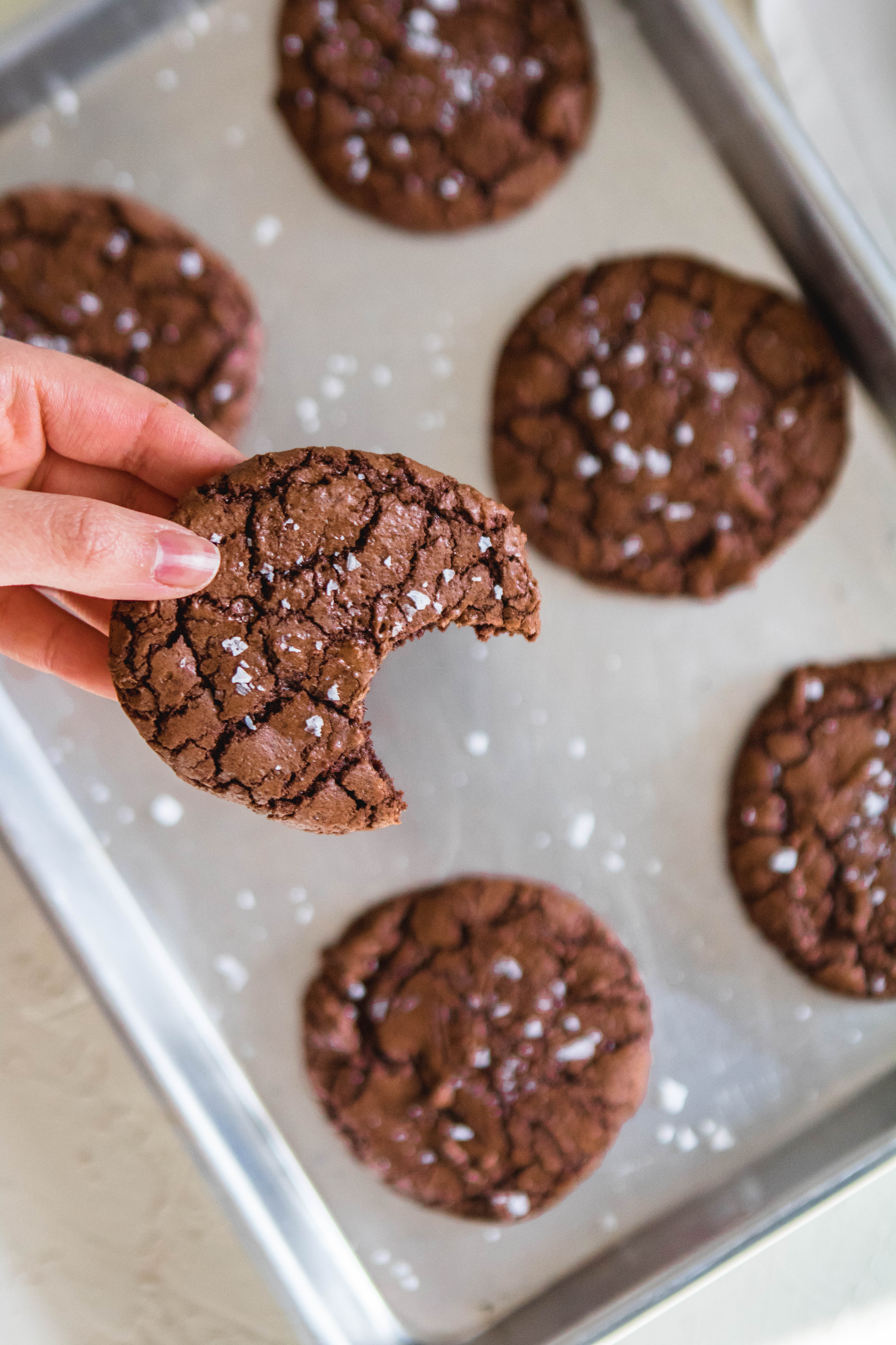 Small batch brownie cookie recipe with sea salt