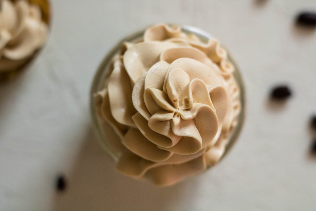 overhead shot of coffee frosting recipe