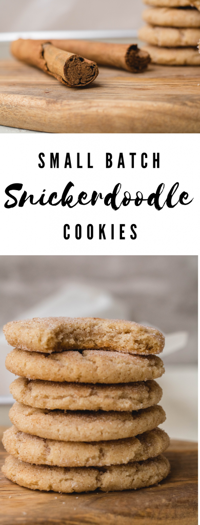Small batch snickerdoodle cookies