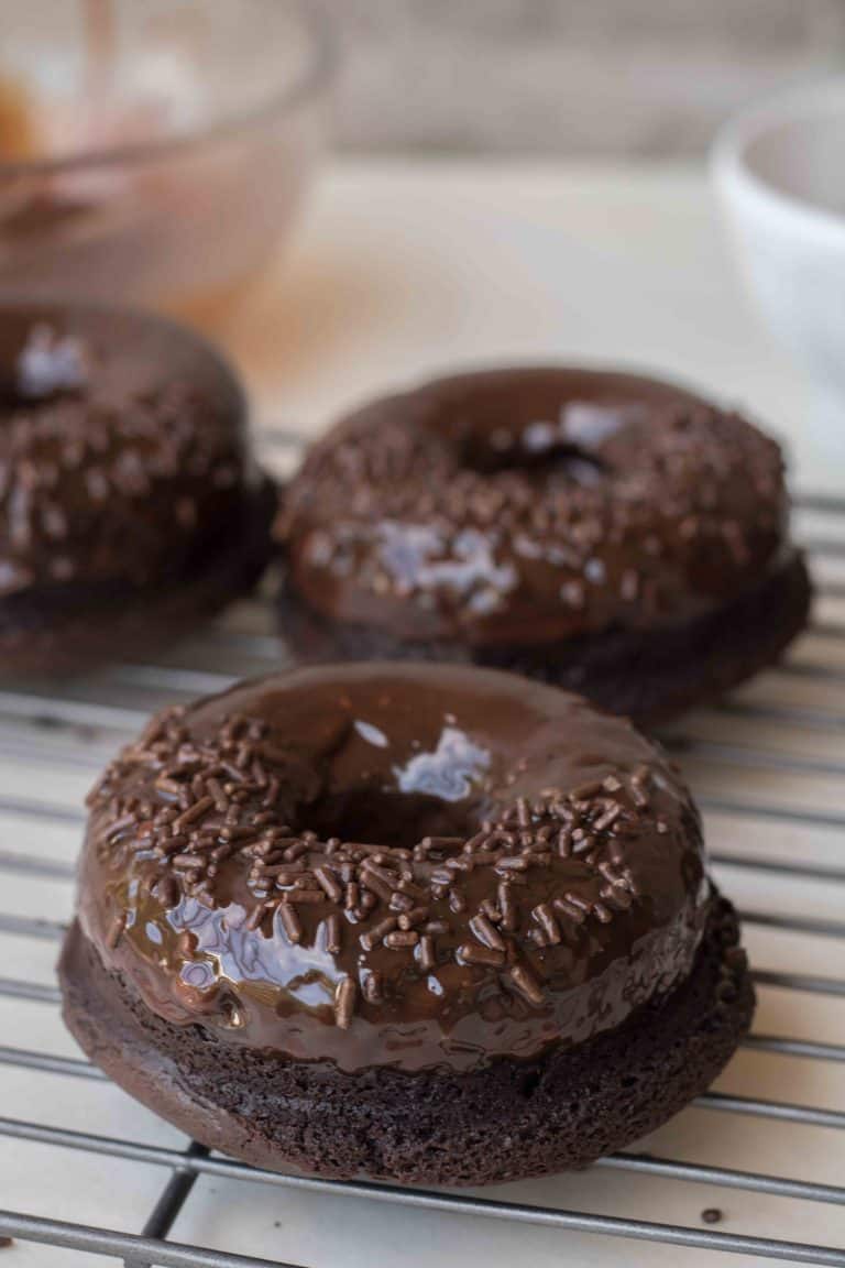 Small Batch baked Chocolate Donuts Lifestyle of a Foodie