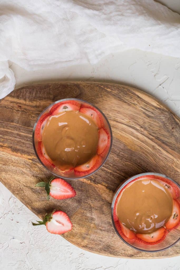 Strawberry peanut butter chia seed pudding