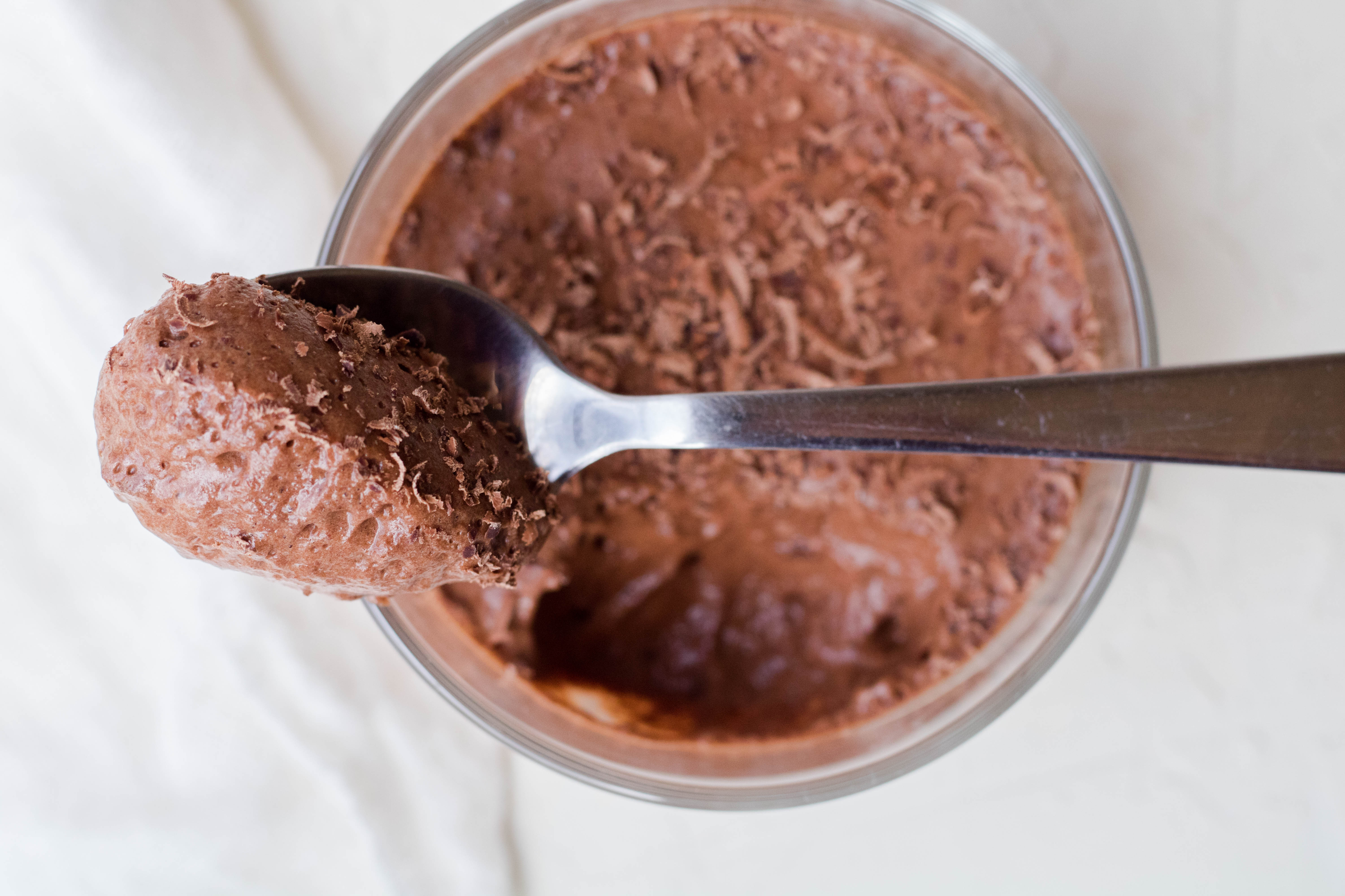 Vegan chocolate mousse with aquafaba