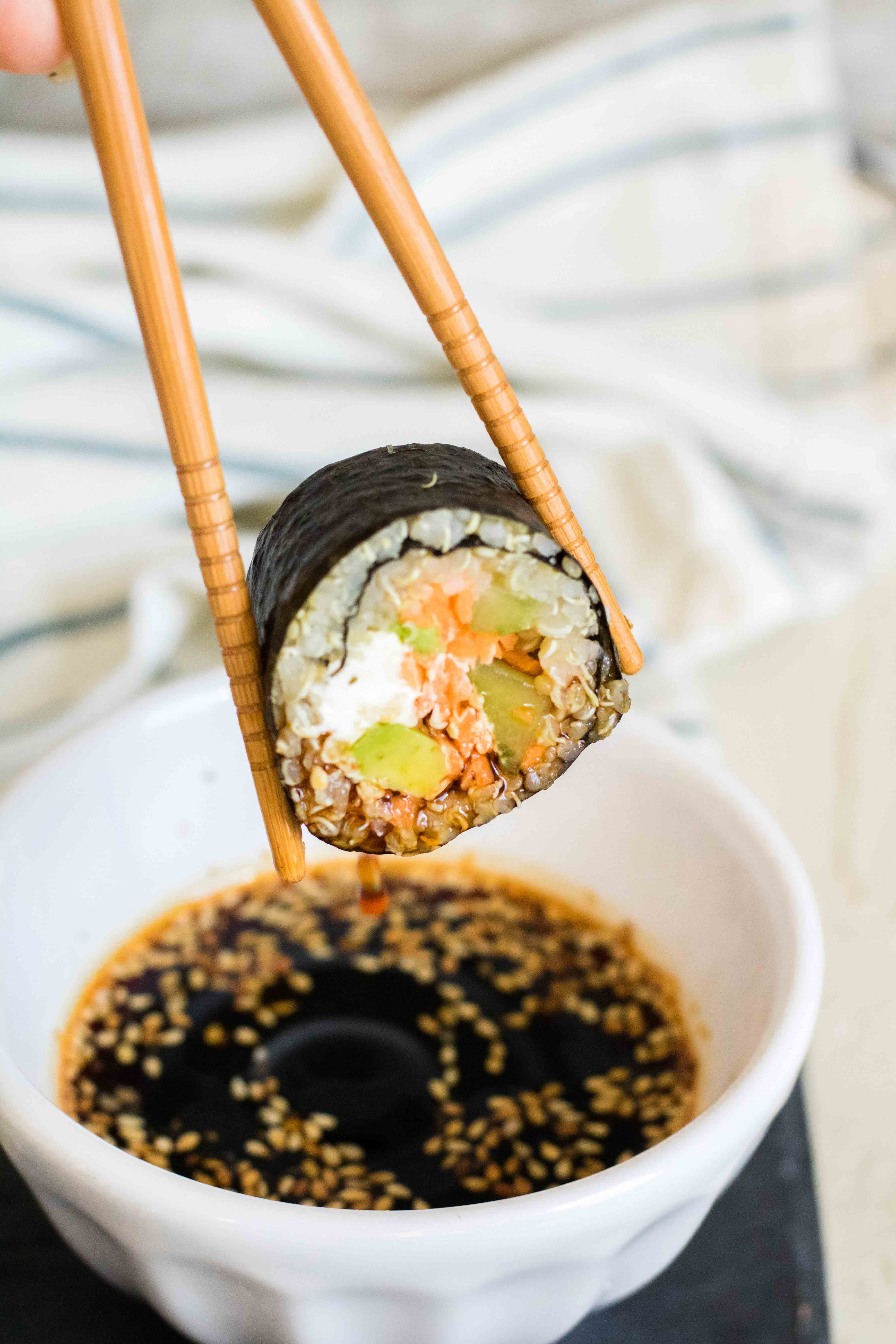 Veggie quinoa sushi how to Lifestyle of a Foodie