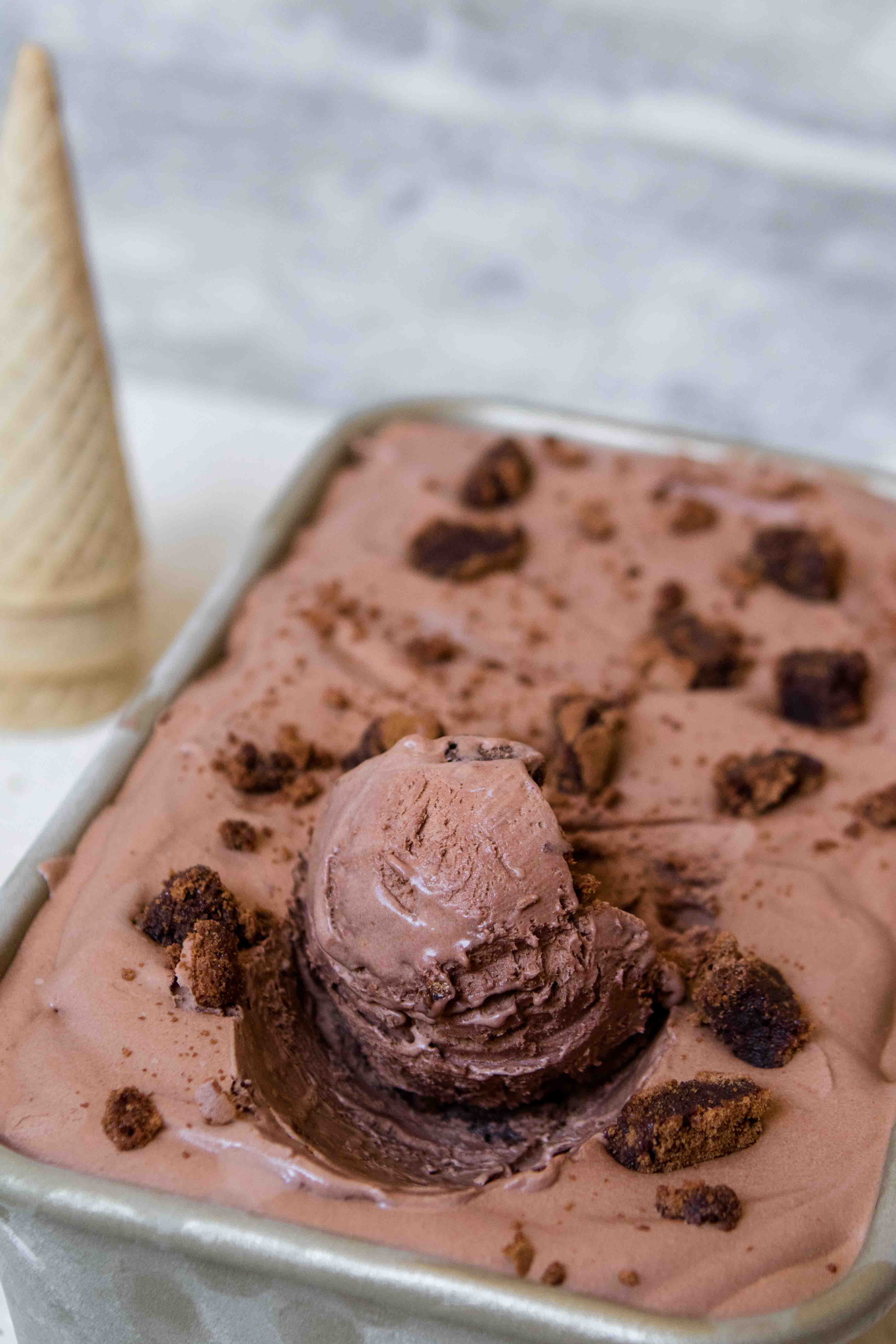 Easy chocolate brownie ice cream at home