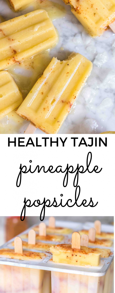 Healthy tajin pineapple popsicles