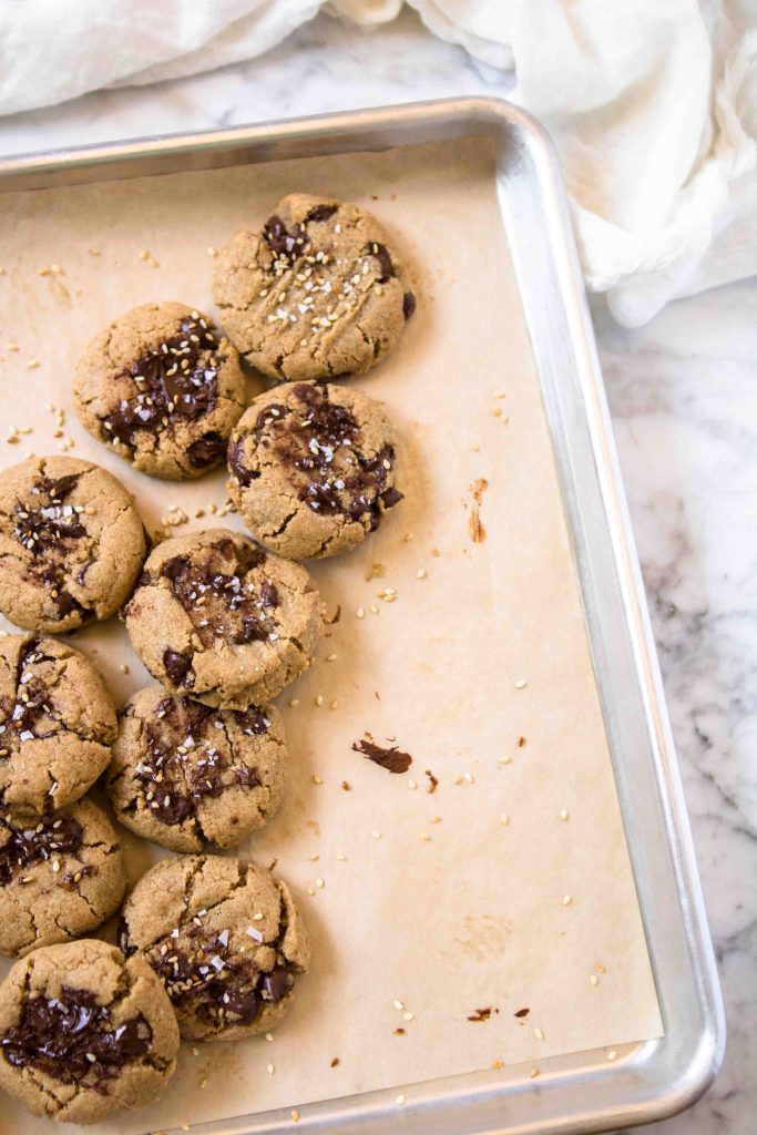 The best tahini chocolate chip cookies ever