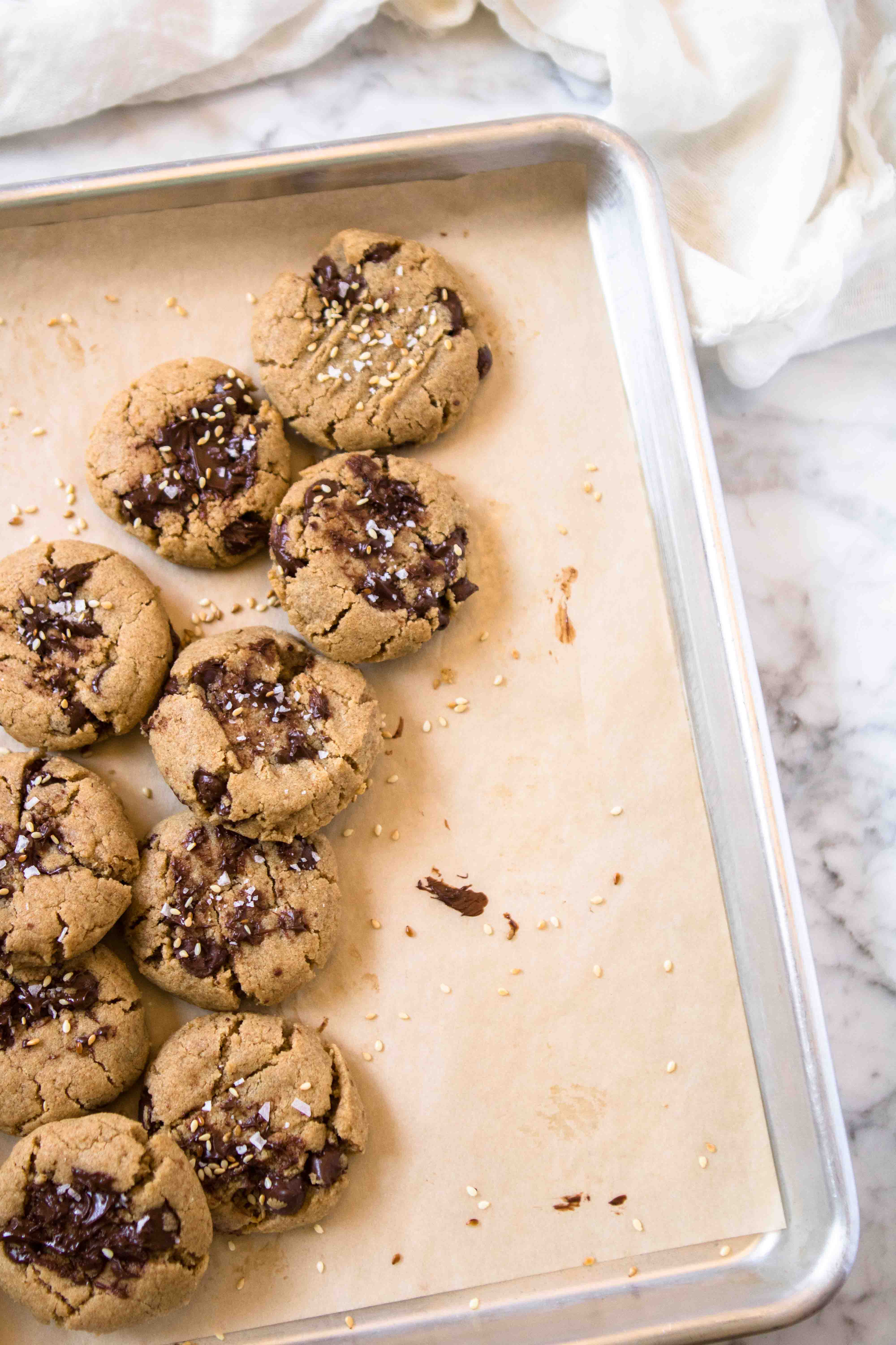 The best tahini chocolate chip cookies ever