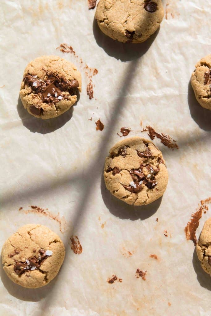 Baked tahini chocolate chip cookies