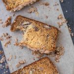pecan banana bread with streusel topping