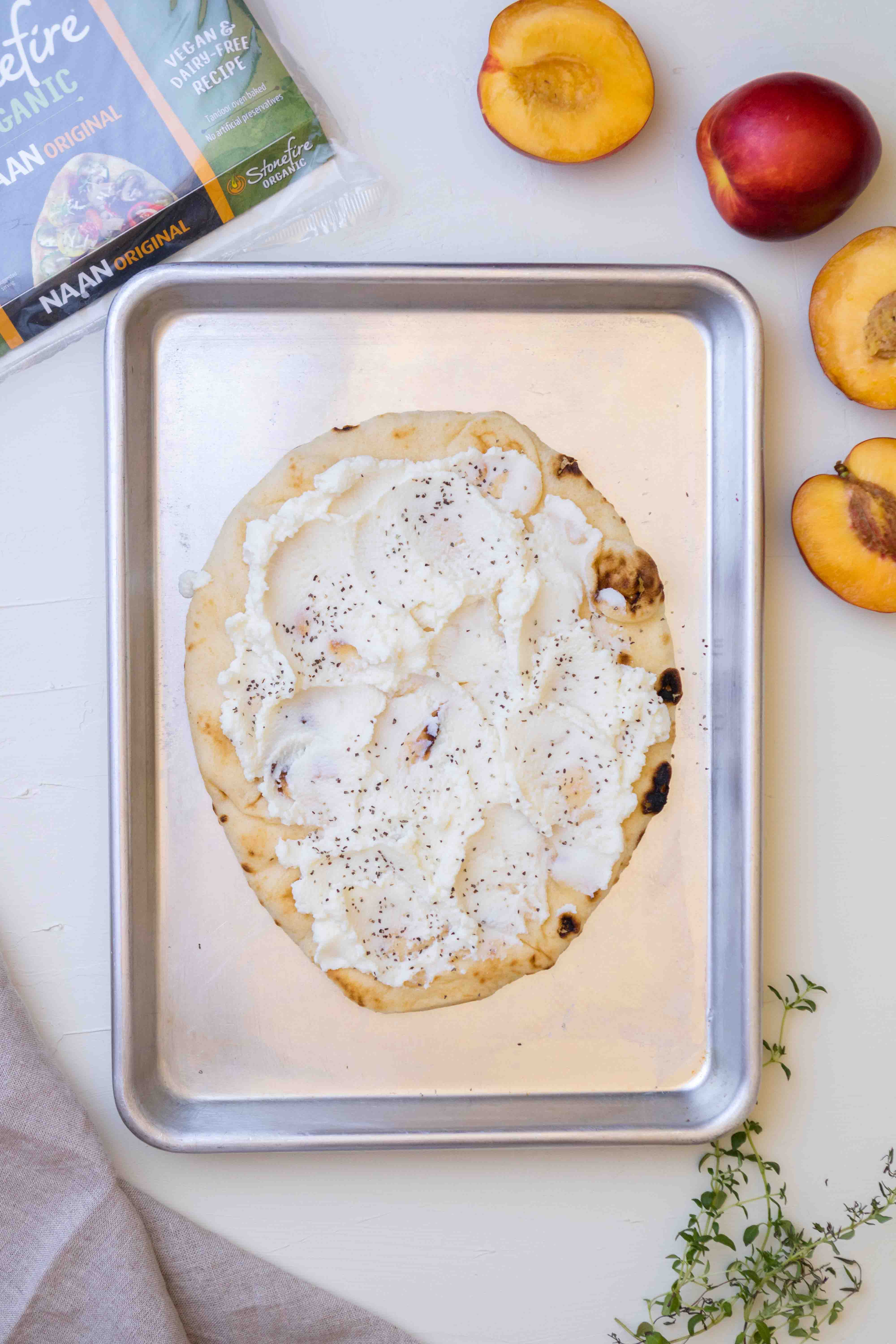 5 ingredient Nectarine Flatbread Appetizer Lifestyle of a Foodie