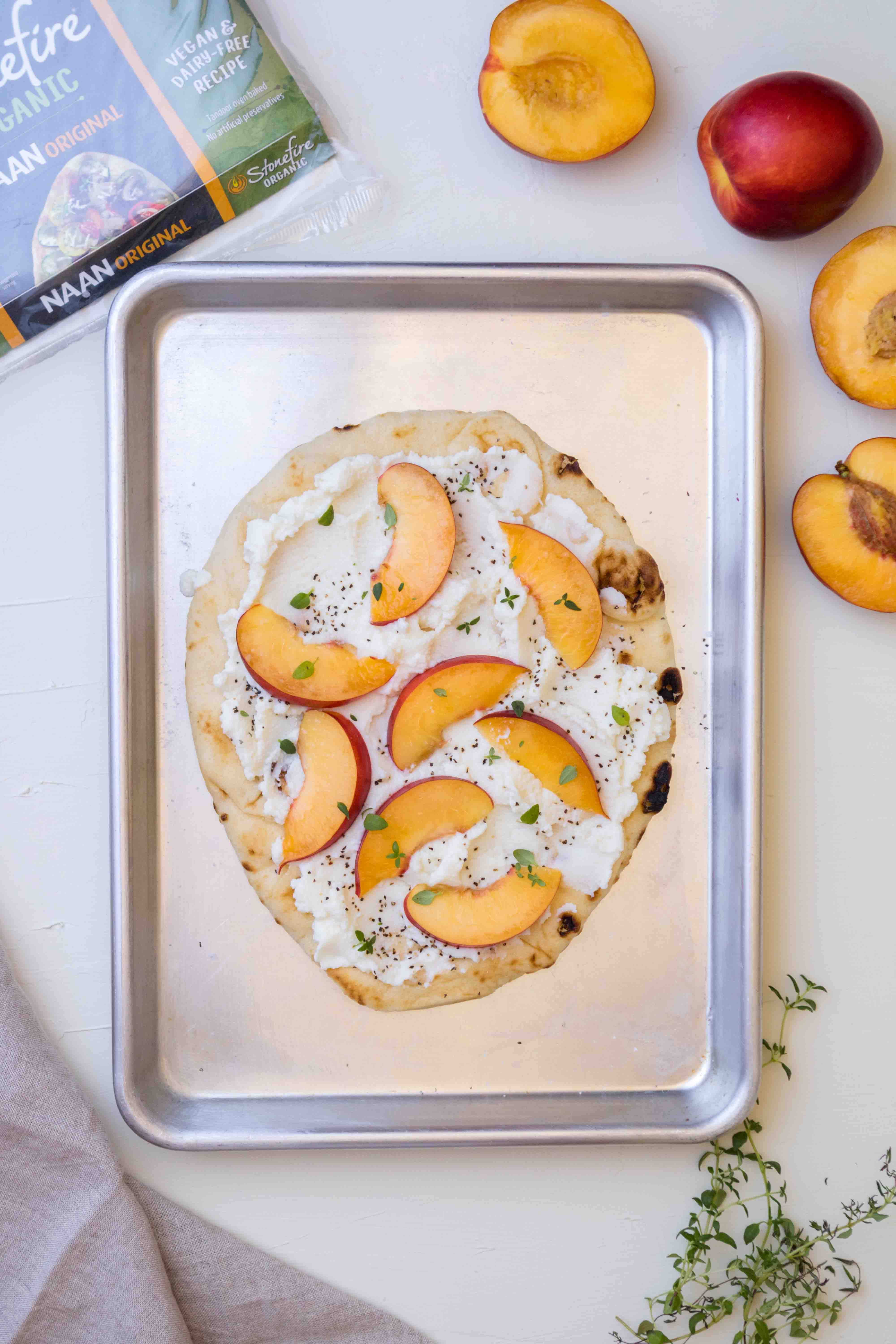 5 ingredient Nectarine Flatbread Appetizer Lifestyle of a Foodie