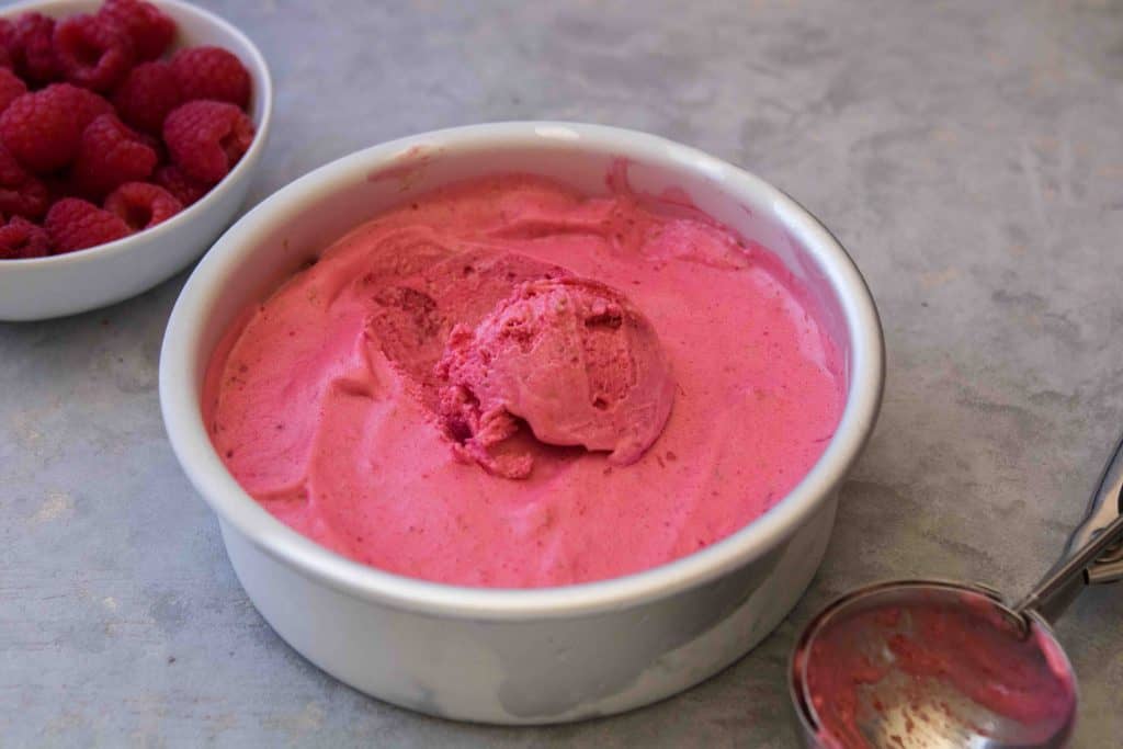 The Easiest 2-ingredient Raspberry Sorbet - Lifestyle of a Foodie